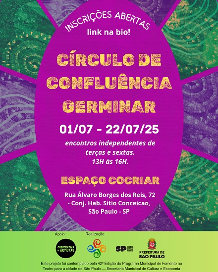 Cia Quatro Ventos abre inscrições para os Círculos de Confluências Germinar – Sobre infâncias e mulheridades numa perspectiva afro-indígena na Cidade Tiradentes