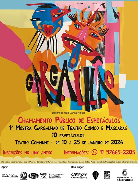 Chamamento Público para a Seleção de Companhias e Grupos para a 1ª Mostra Gargalhão de Teatro Cômico e Máscaras