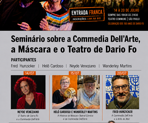 Seminário sobre a Commedia Dell´ Arte, a Máscara e o Teatro de Dario Fo no Teatro Commune
